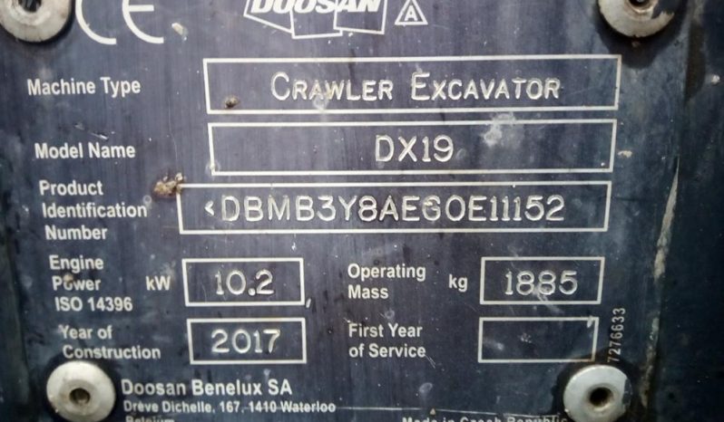 2017 Doosan DX19 full