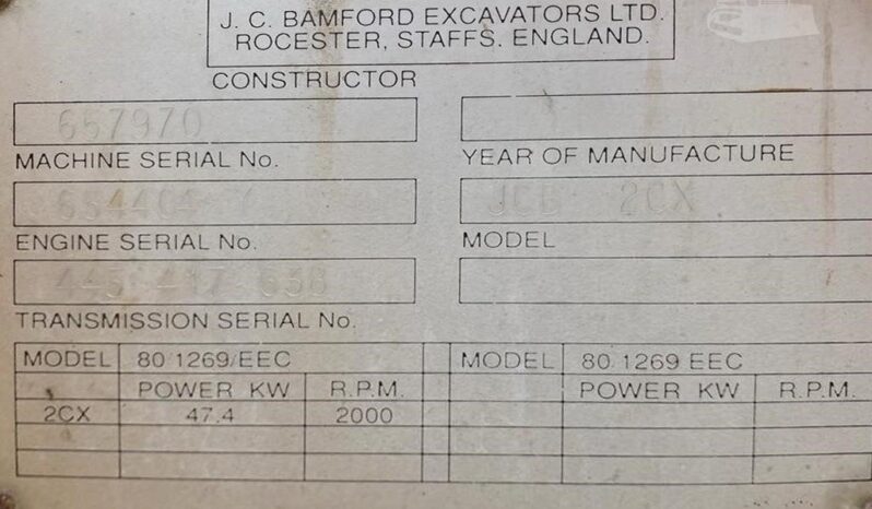 1999 JCB 2CX full